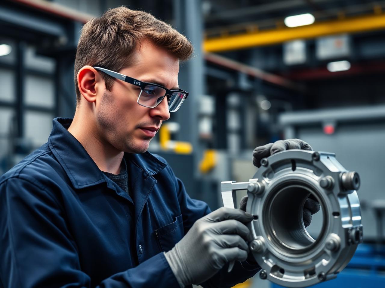 K+T Ingenieur prüft Druckgussteil